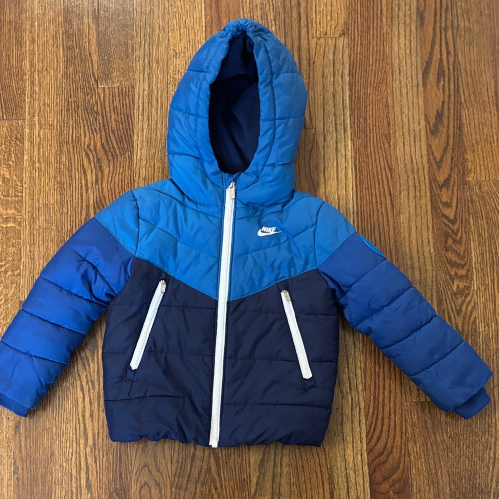 Nike Two-Tone Blue Hooded Jacket Toddler Boy 3T